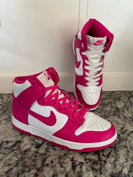 Nike Shoes - Nike Women’s High-Top Sneakers - White & Hot Pink